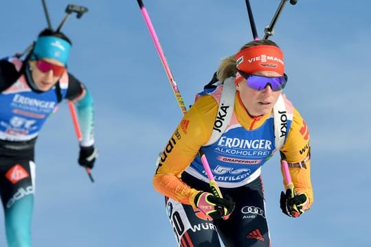 Biathletin Franziska Hildebrand (r) war zuletzt im zweitklassigen IBU-Cup angetreten.