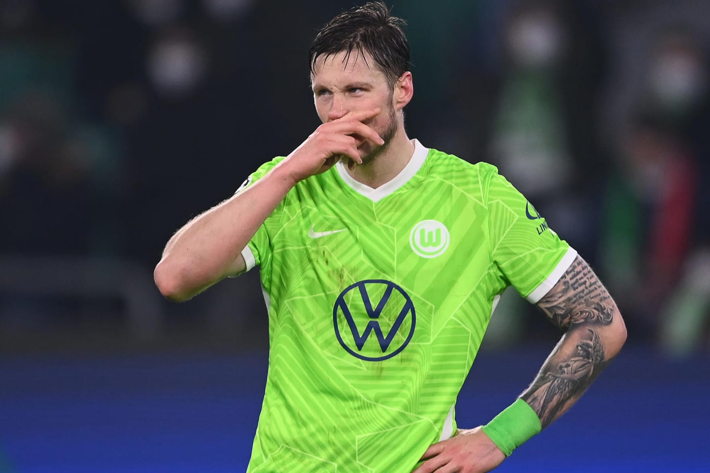 Wout Weghorst: Der Niederländer tat sich mit seinen Wolfsburgern schwer gegen Lille.