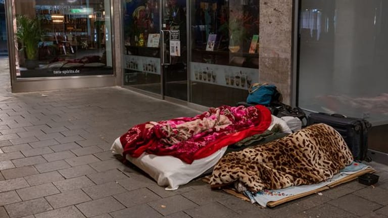 Obdachlose in der Stadt