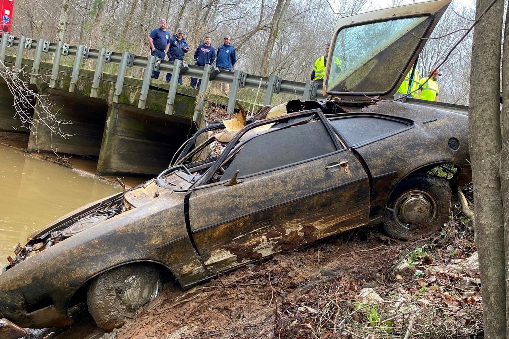 Das geborgene Auto: Der Student war auf dem Weg nach Alabama, wo er studierte.