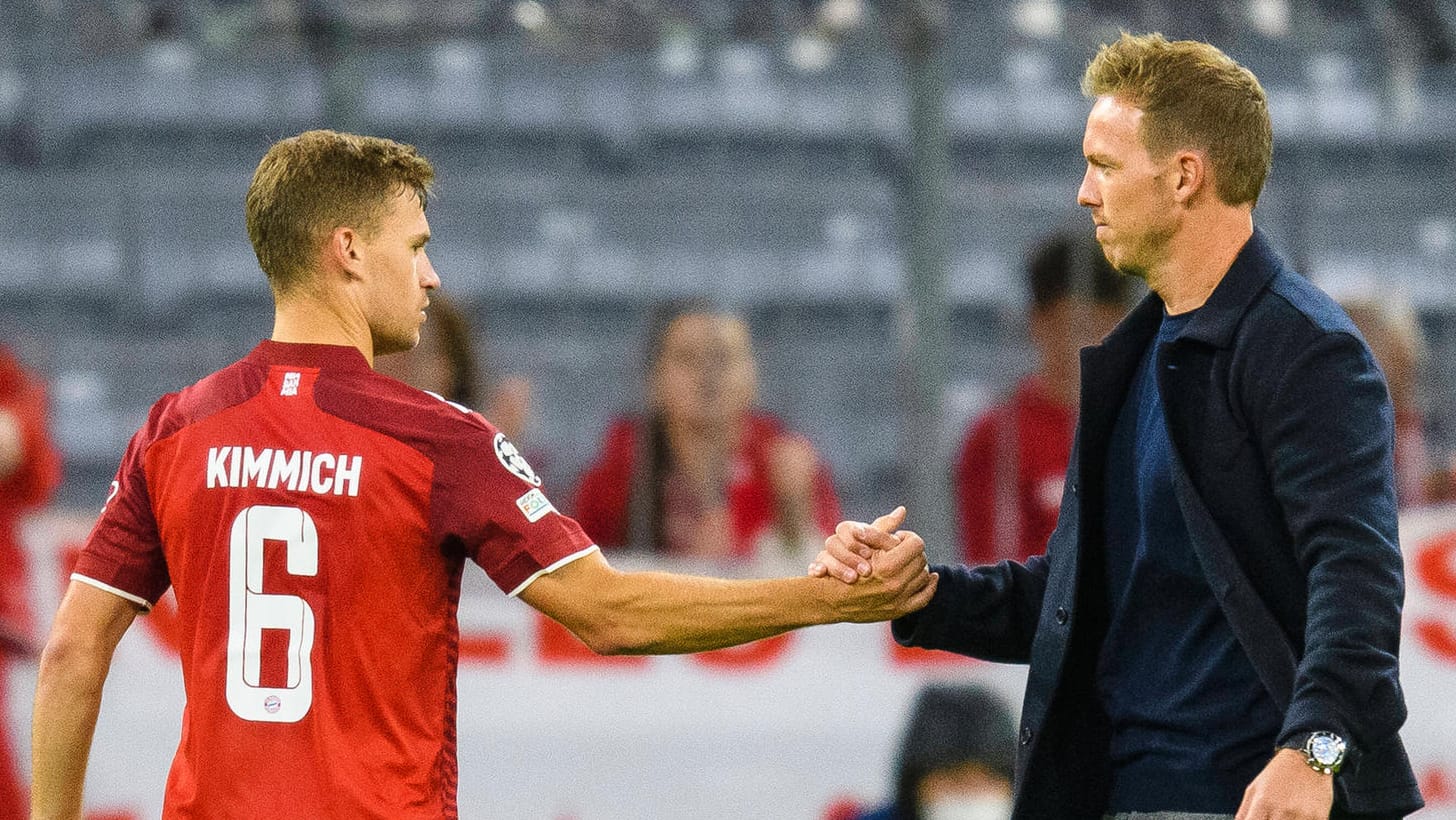 Joshua Kimmich und Julian Nagelsmann (r.): Beide stehen beim FC Bayern unter Vertrag.