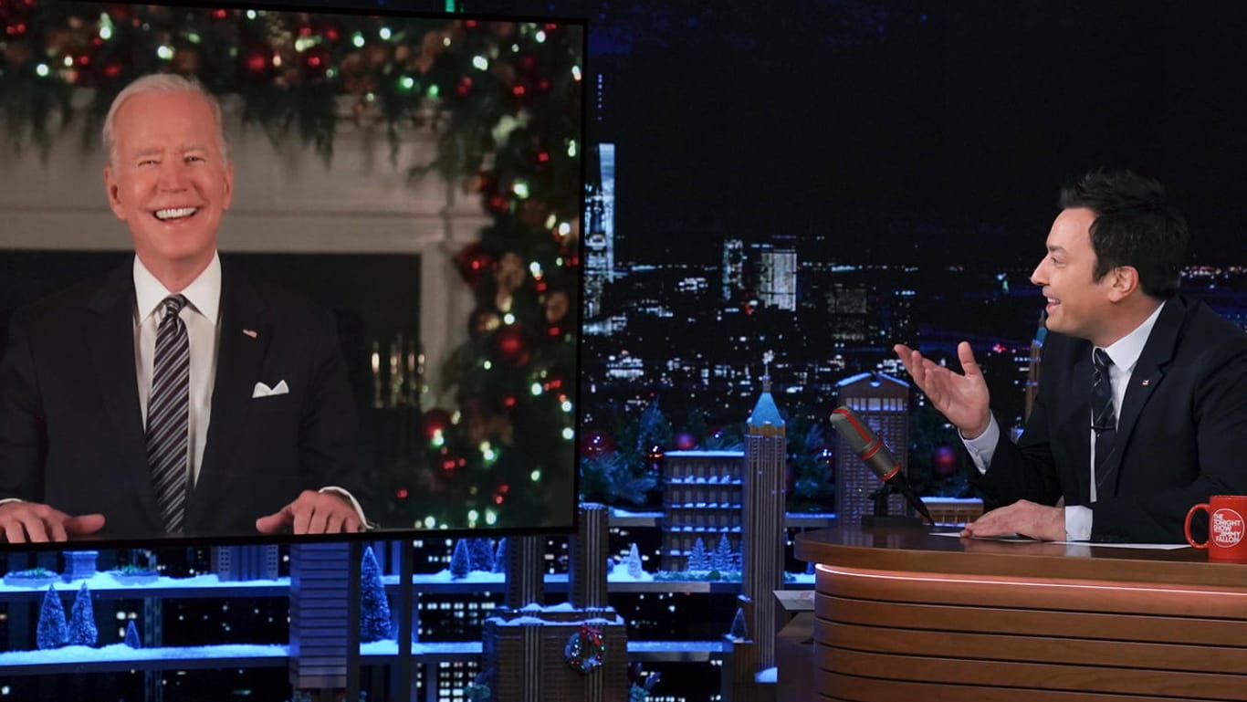 "The Tonight Show Starring Jimmy Fallon": US-Präsident Joe Biden stellt sich während eines Video-Interviews den Fragen des Late-Night-Moderators.