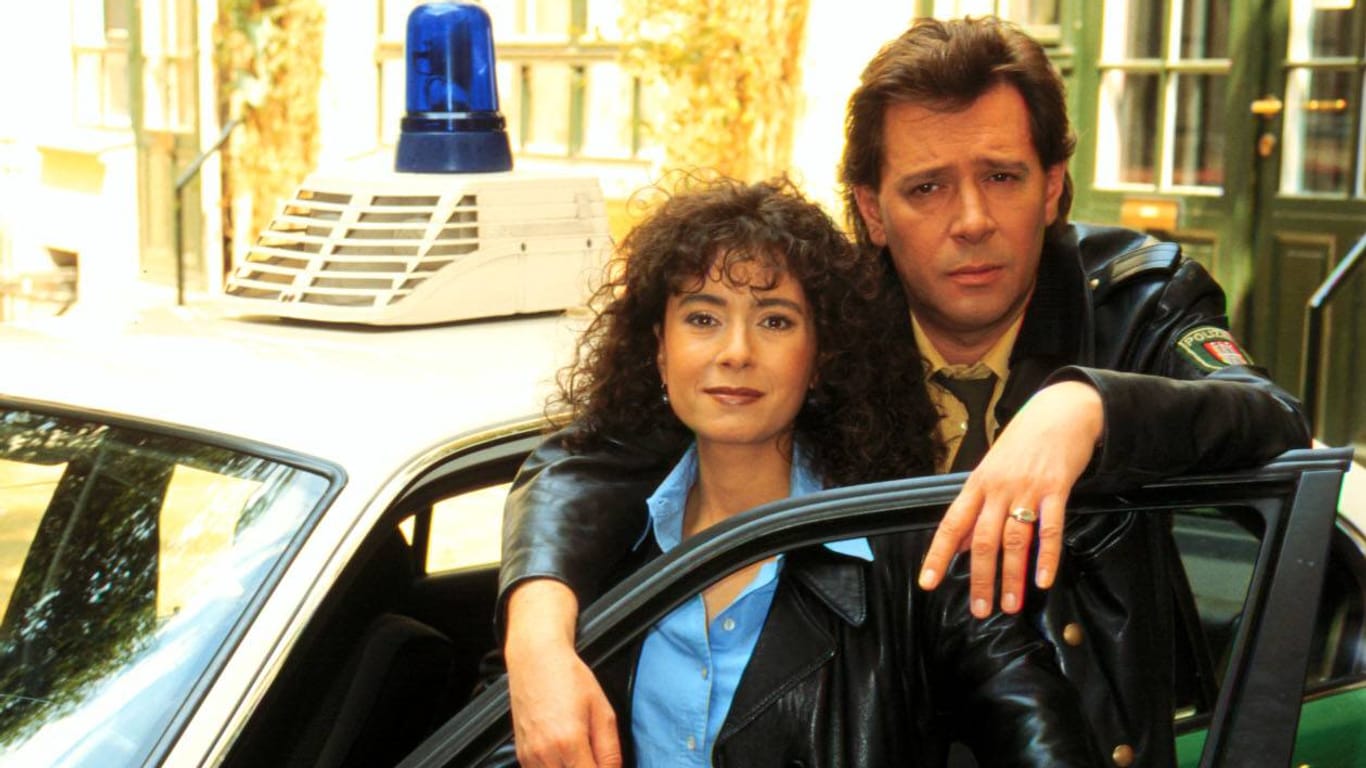"Großstadtrevier"-Stars im Jahr 1998: Maria Ketikidou als Harry und Jan Fedder als Dirk.