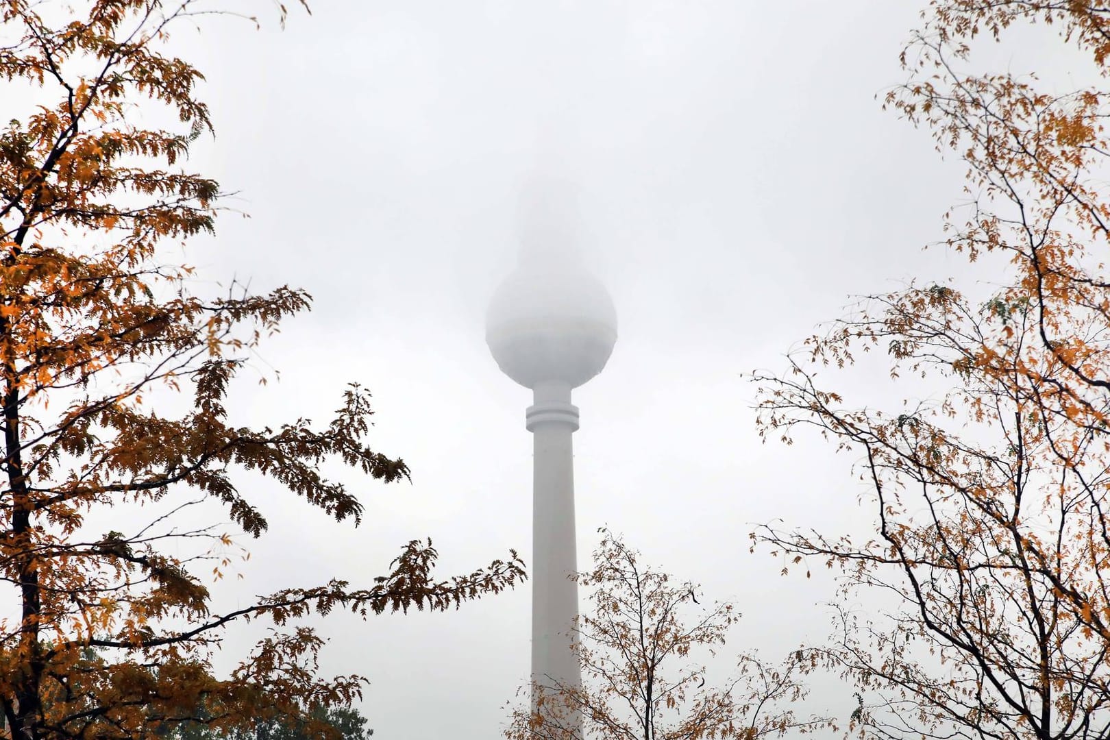 Der Berliner Fernsehturm in Nebel eingehüllt (Symbolbild): Die Berliner müssen sich auf Nebel und Regen gefasst machen.