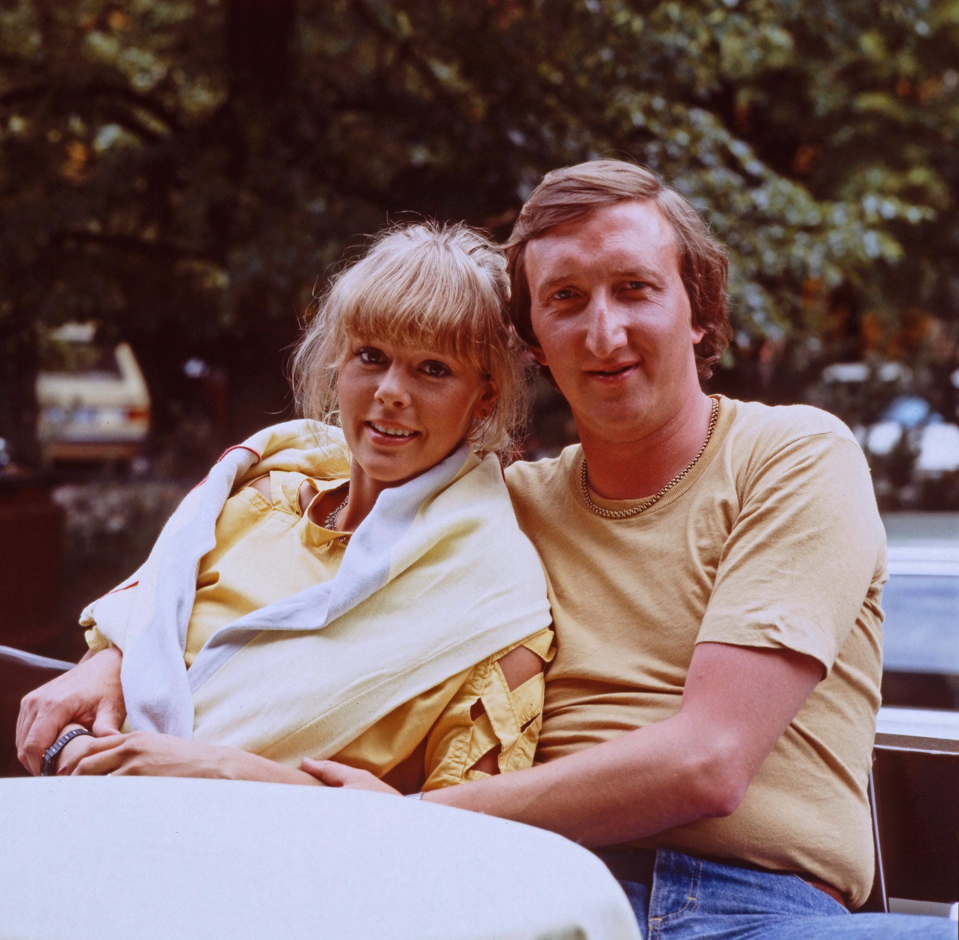 Mike Krüger mit Ehefrau Birgit in Hamburg 1983.