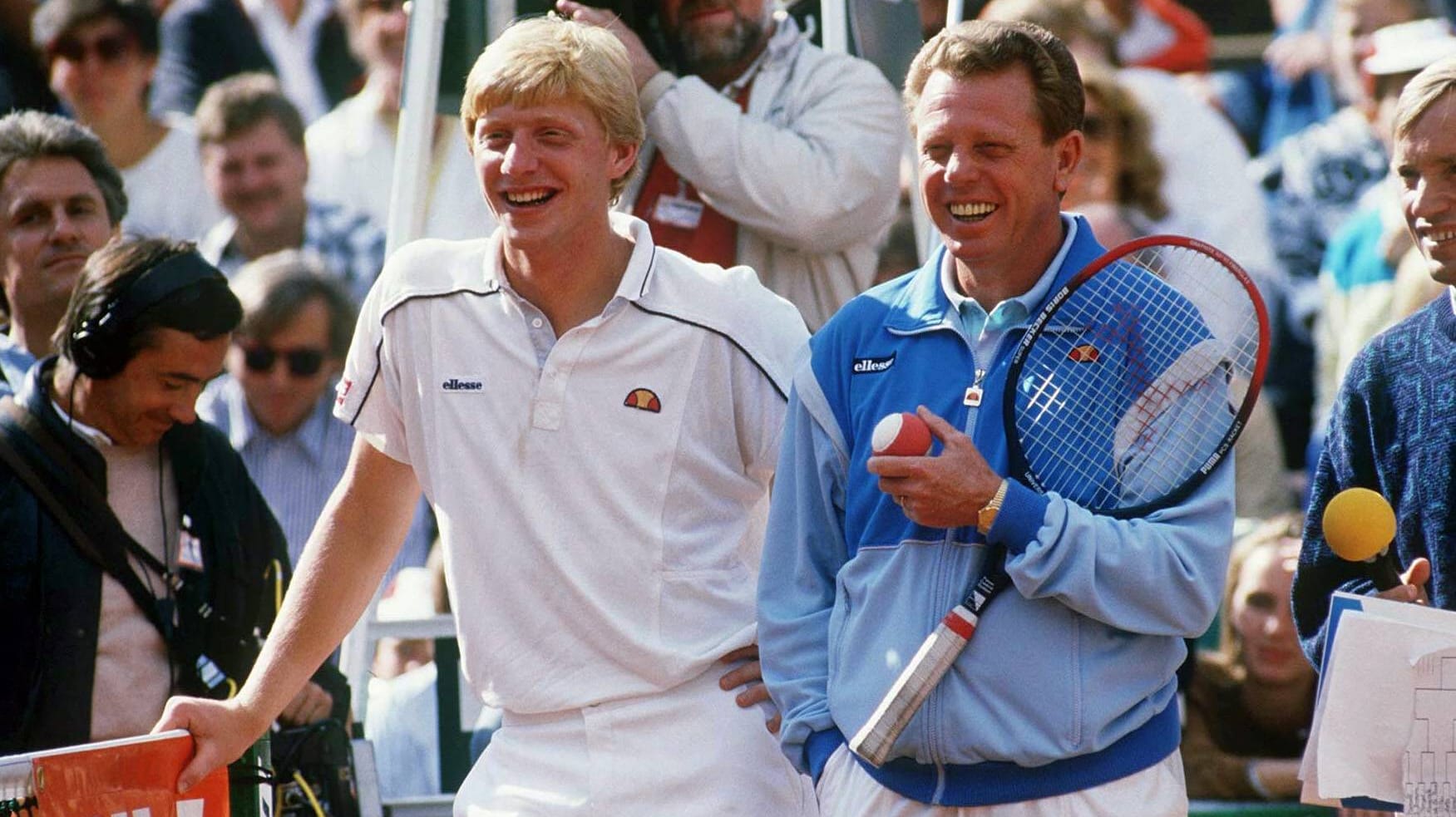 Erfolgsduo Mitte der 80er-Jahre: Boris Becker (l.) und Trainer Günther Bosch 1986 am Hamburger Rothenbaum.