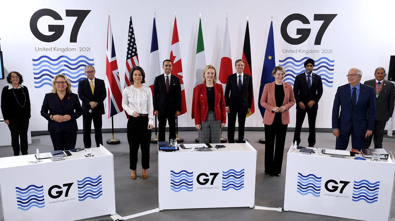 Die Außenminister der G7-Staaten: Die G7-Mitglieder sprachen sich zwar für einen gemeinsamen Kurs gegenüber Russland und China aus, aber inhaltlich gibt es wenig Konkretes.
