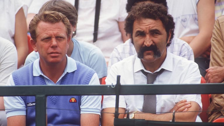 Die Männer hinter den frühen Erfolgen von Boris Becker: Trainer Günther Bosch (l.) und Manager Ion Tiriac.