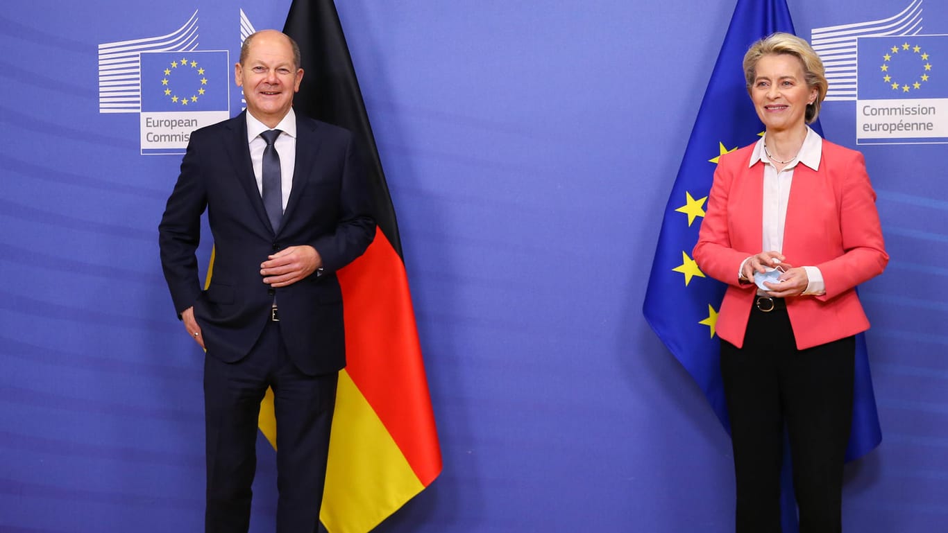 Bundeskanzler Olaf Scholz und EU-Kommissionspräsidentin Ursula von der Leyen (Symbolbild): Beim ersten Besuch des neuen deutschen Regierungschefs in Brüssel ging es auch um die Klimaoffensive des Blocks.