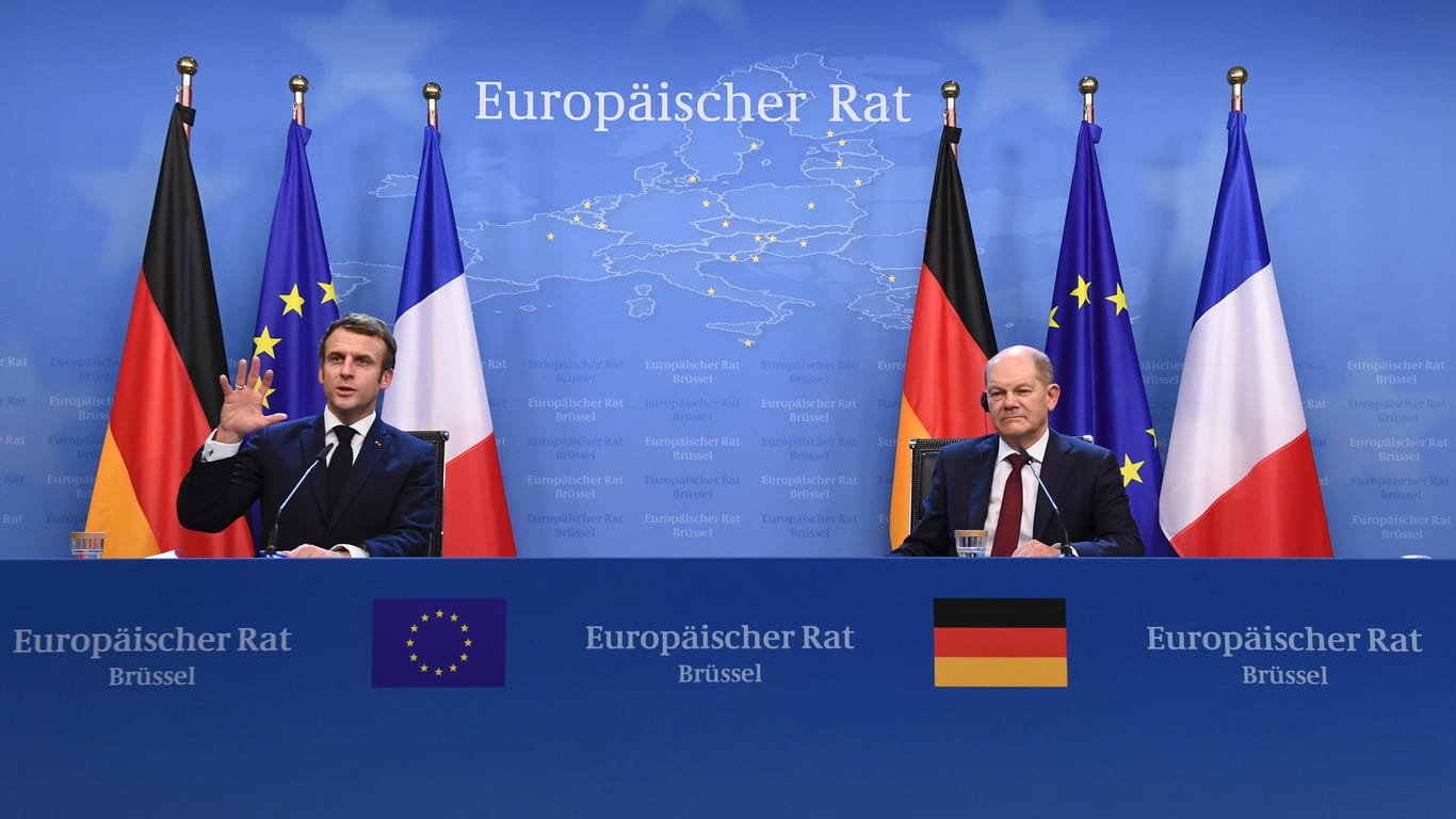 EU-Gipfel in Brüssel: Olaf Scholz und Emmanuel Macron wollen in der Ukraine-Krise vermitteln.