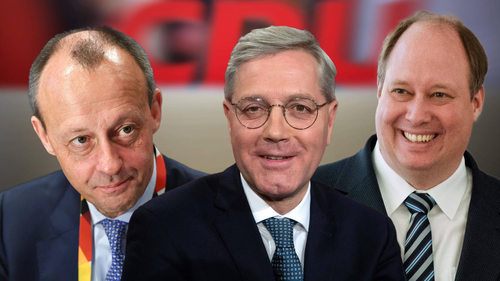 Friedrich Merz, Norbert Röttgen, Helge Braun: Die drei Politiker kandidieren um den Parteivorsitz.