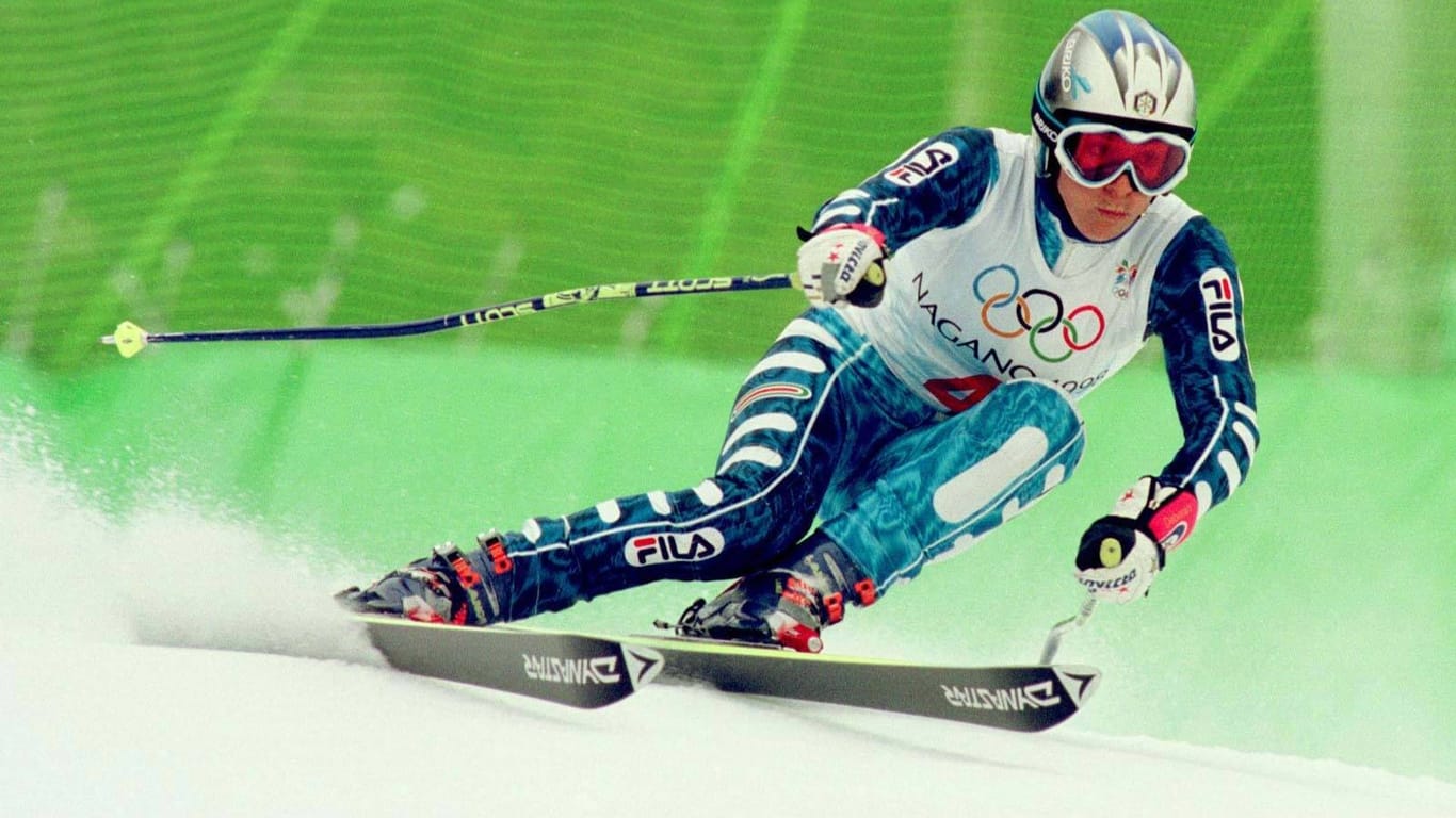 Deborah Compagnoni bei den Olympischen Spielen 1998: Die Italienerin holte in Nagano Gold im Riesenslalom.