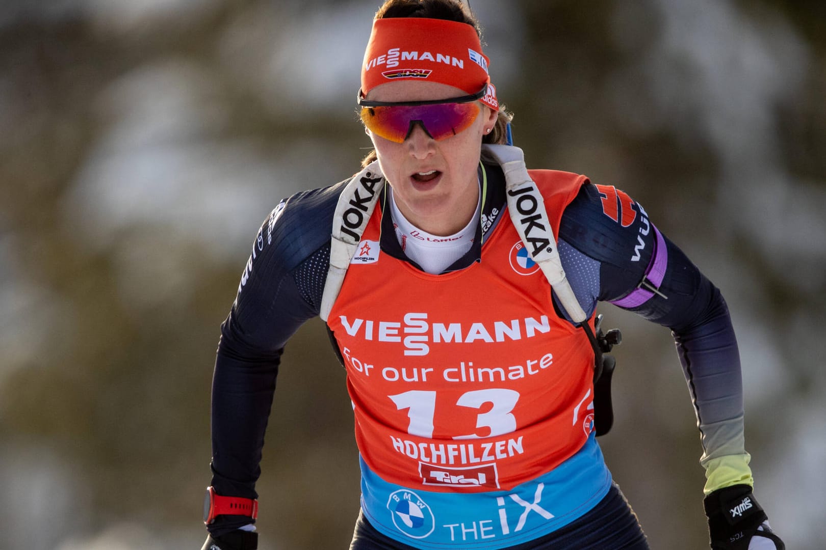 Denise Herrmann: Die deutsche Biathletin leistete sich in der Verfolgung zu viele Fehler.