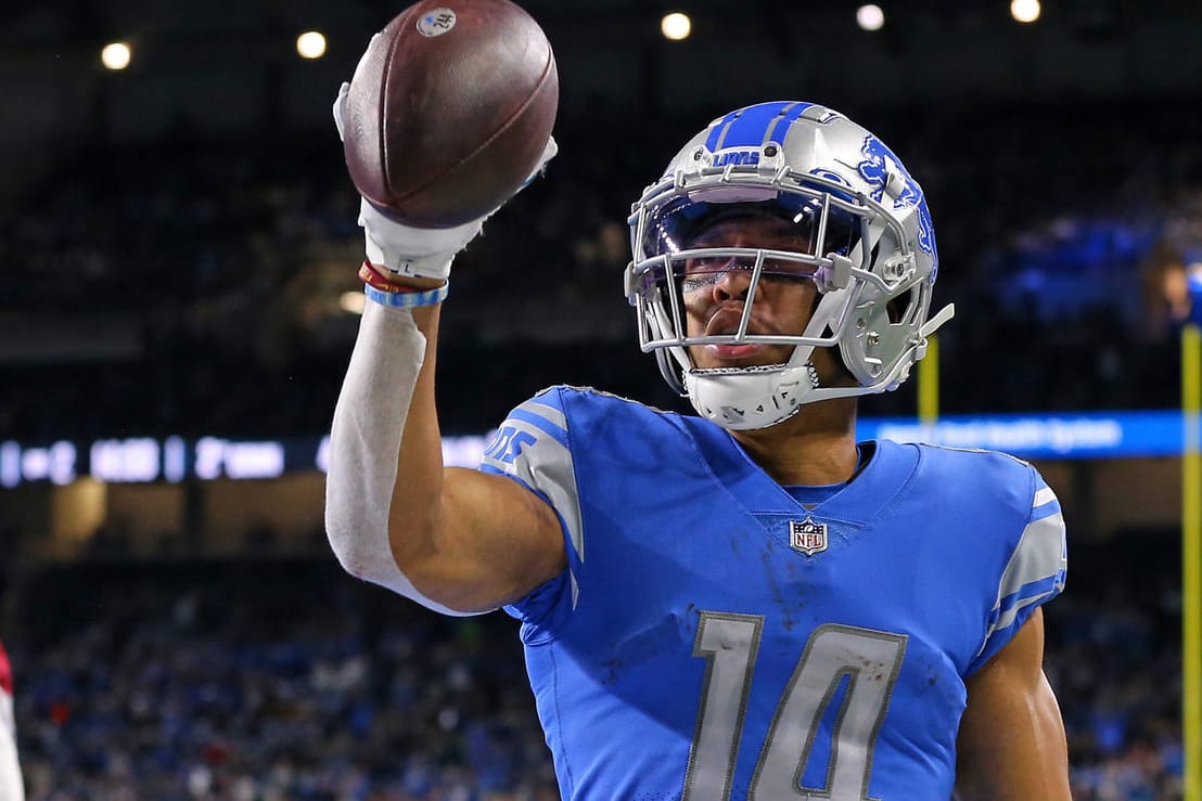 Amon-Ra St. Brown: Der Deutsch-Amerikaner hatte entscheidenden Einfluss auf den Sieg seiner Detroit Lions.