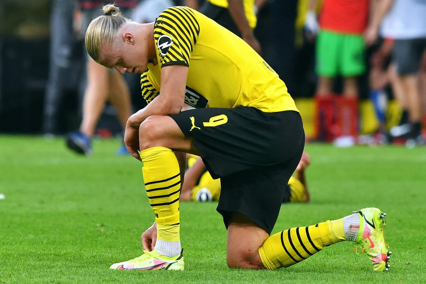 Erling Haaland mit seinen Nike-Schuhen: Schon bald könnte der Norweger in Tretern von Puma auflaufen.