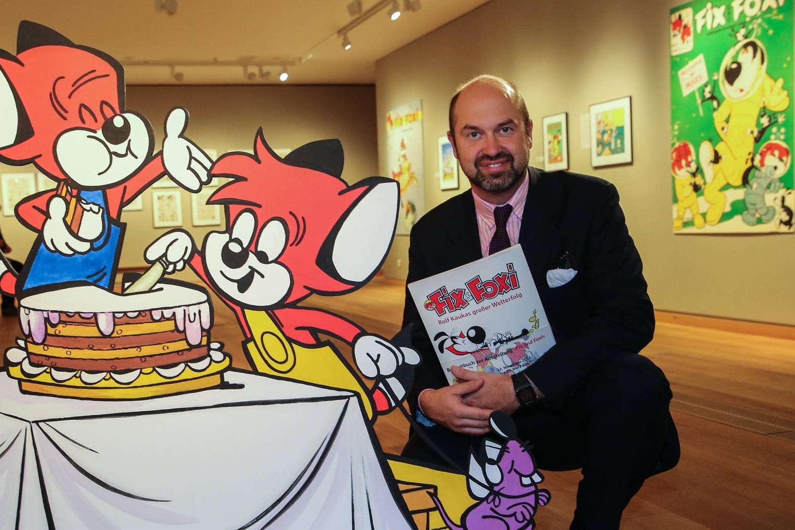 Stefan Piëch mit Fix und Foxi (Archivbild): Die Kinderserie ist eines der Aushängeschilder seines Unternehmens Your Family Entertainment.