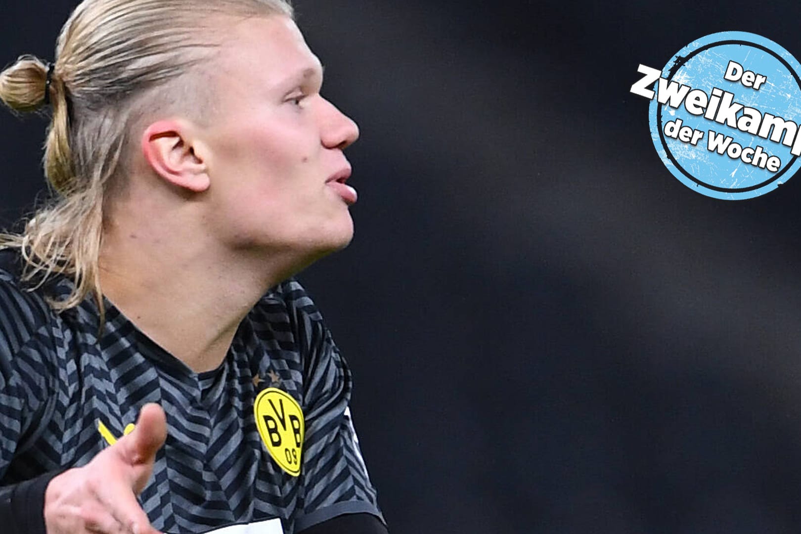 Erling Haaland beim 2:3 bei Hertha BSC am letzten Spieltag vor der Winterpause. Er gestikulierte, haderte und ließ seinen Frust mehrfach raus.