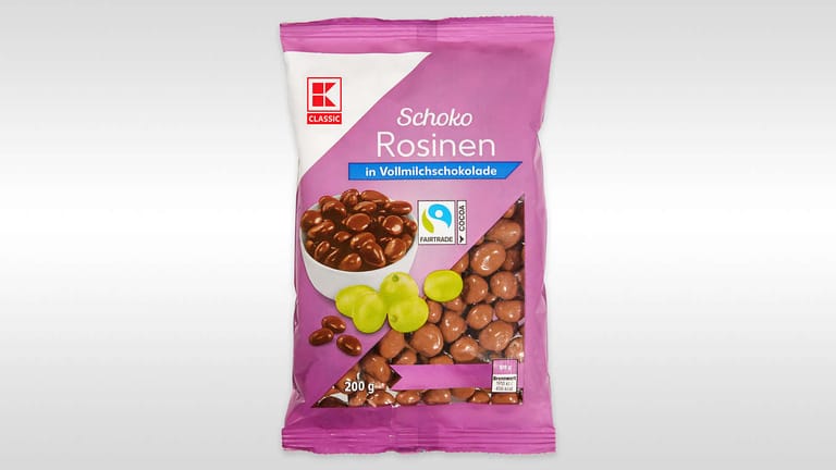 Schoko-Snack: In den Schoko-Rosinen können sich Erdnuss-Partikel befinden.