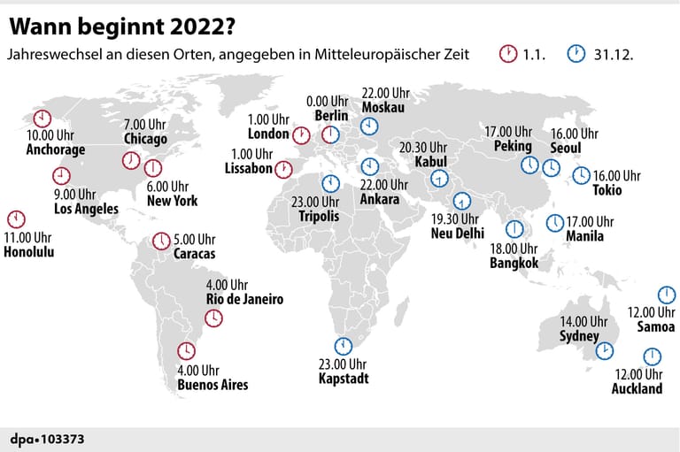 Internationaler Jahreswechsel: Wann beginnt 2022?