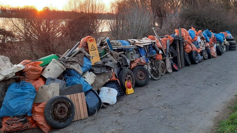 Das Ergebnis einer Aktion im Februar: 3,73 Tonnen Müll, die aus dem Naturschutzgebiet Stammheim entfernt wurden.