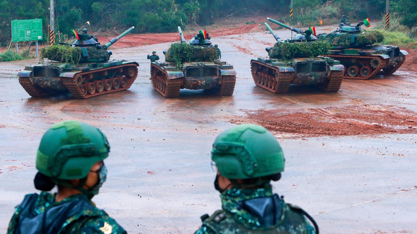 Taiwanesische Soldaten bei einem Manöver Ende Dezember: China hat das Land erneut gewarnt.