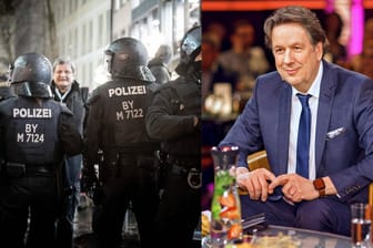 Polizei München (l) und Jörg Kachelmann, Wetterexperte (r): Der Tweet des Wetterexperten ging auf Twitter viral.