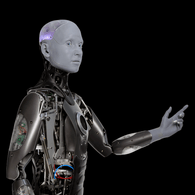 Der humanoide Roboter Ameca wird auf der CES in Las Vegas vorgestellt.