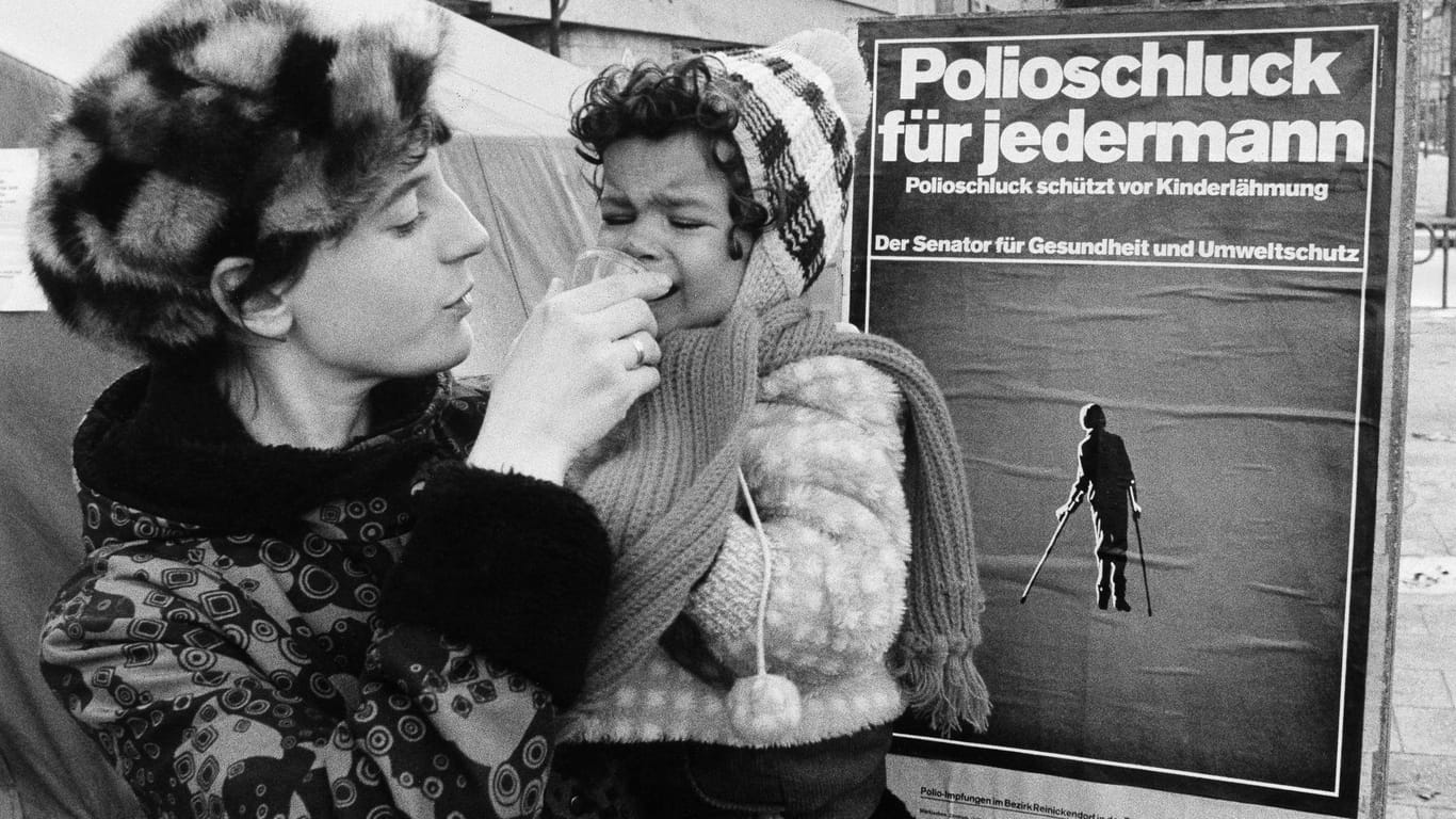 Werbung für die Impfung gegen Polio: Impfungen haben unzählige Menschen vor Krankheit und Tod bewahrt.