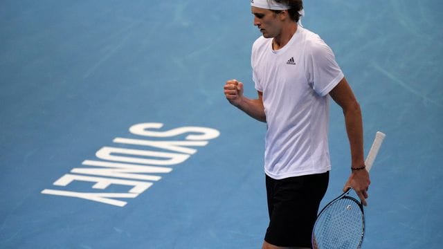 Feiert den ersten Sieg im Jahr 2022: Alexander Zverev vom Team Deutschland. Feiert den ersten Sieg im Jahr 2022: Alexander Zverev vom Team Deutschland.