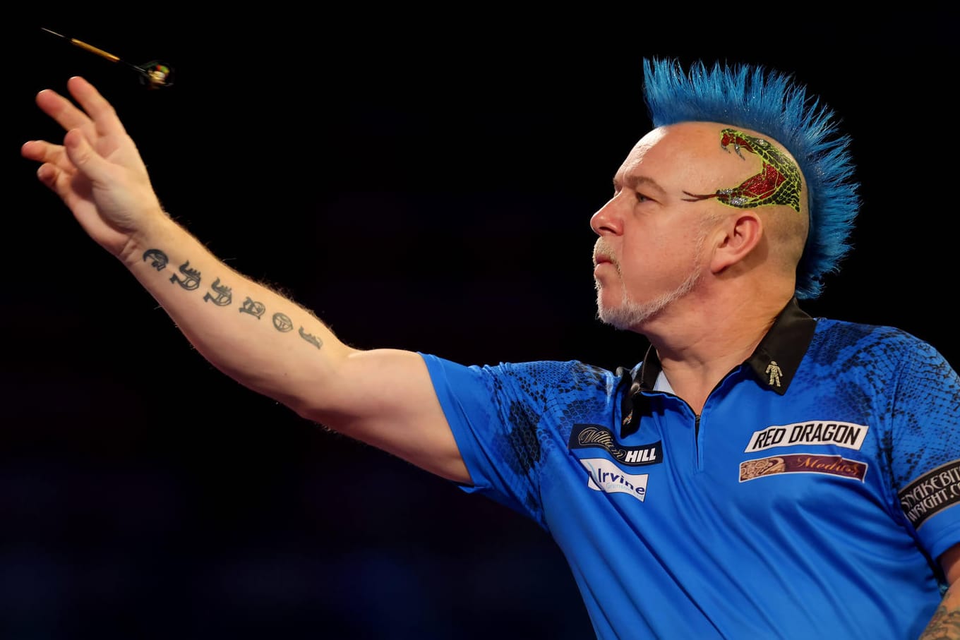 Peter Wright in Aktion: "Snakebite" glänzte im Halbfinale gegen Gary Anderson.