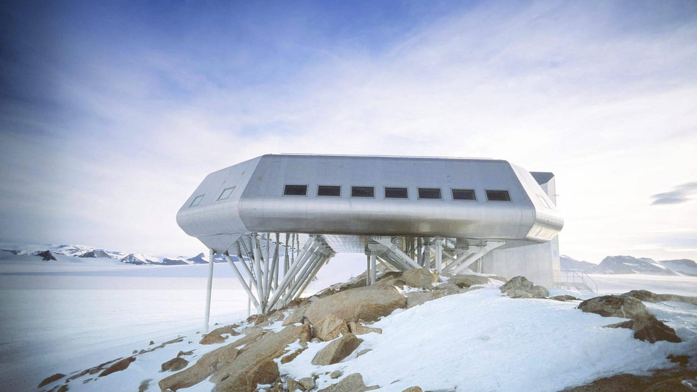 Die Prinzessin-Elisabeth-Polarstation: Nach Angaben der belgischen internationalen Polarstiftung handelt es sich um die erste umweltfreundlich konstruierte Forschungsstation in der Antarktis.