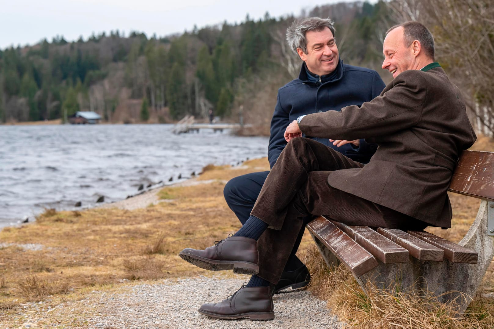 Markus Söder (CSU) und Friedrich Merz (CDU): Dem Vernehmen nach ging es um die politische Abstimmung der beiden Schwesterparteien.