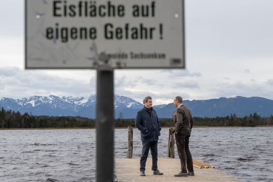 Markus Söder (CSU) und Friedrich Merz (CDU) bei ihrem ersten Arbeitsgespräch.