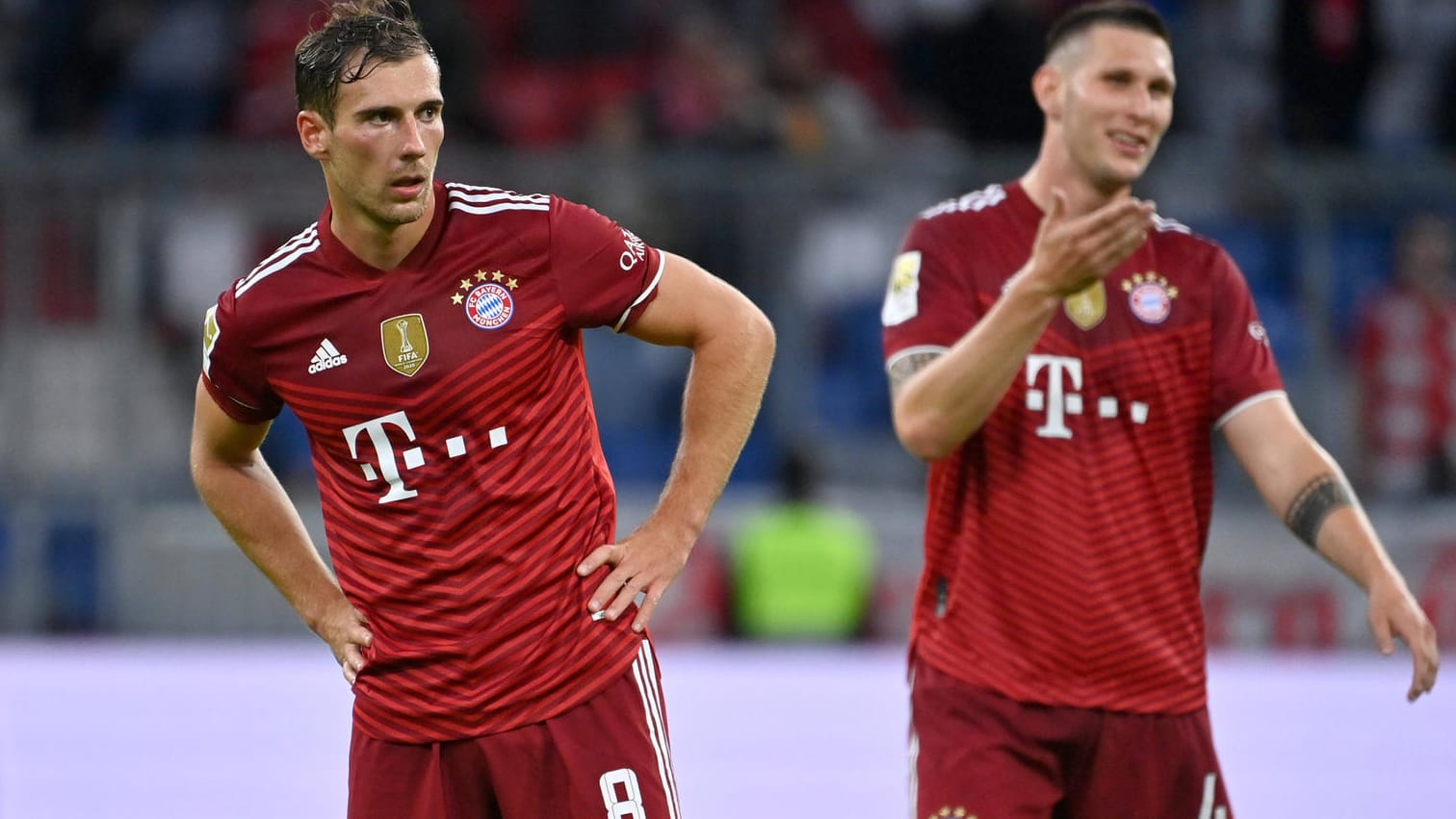 Leon Goretzka (l.) und Niklas Süle: Die beiden Nationalspieler fehlten am Mittwoch im Training.