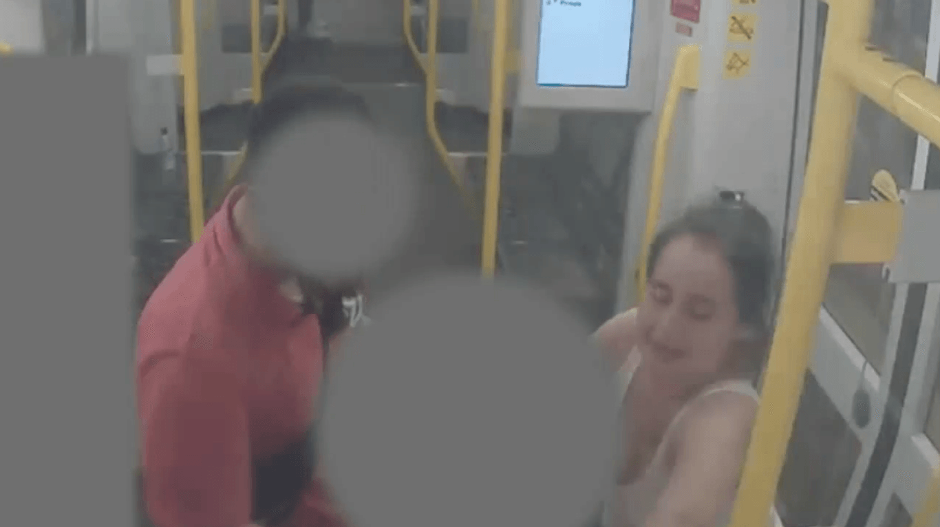 Eine Videoaufnahme zeigt, wie die Frau das Paar attackiert: Die Männer hatten sie lediglich auf die Maskenpflicht aufmerksam gemacht.