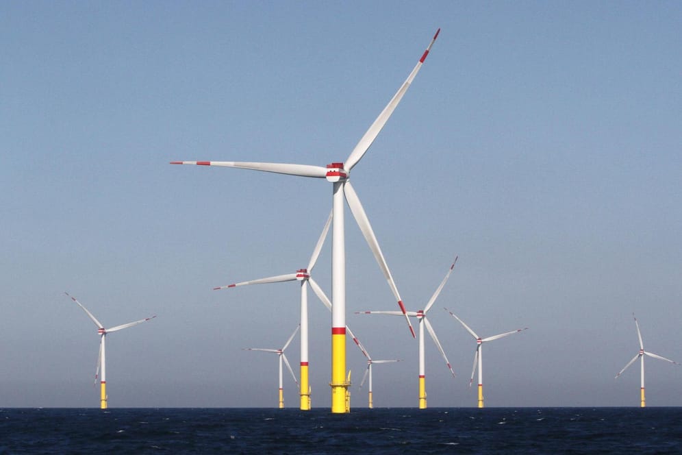 Der Offshore Windpark Arkona vor der Insel Rügen (Symbolbild): RWE will seinen Energiemix nachhaltiger gestalten, dabei sollen mehrere Windparks helfen.