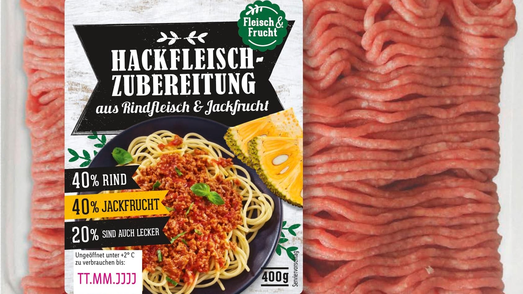 Hybridfleisch: Bei Lidl gibt es Hackfleisch aus Rindfleisch mit Jackfrucht.