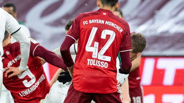 Sorgte mit seinem Spieldress beim Rückrundenstart für Verwirrung: Bayerns Jamal Musiala. Sorgte mit seinem Spieldress beim Rückrundenstart für Verwirrung: Bayerns Jamal Musiala.