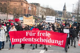 Demo in Hamburg: Mehrere Tausend Impfgegner und Corona-Zweifler haben gegen die Corona-Politik protestiert.
