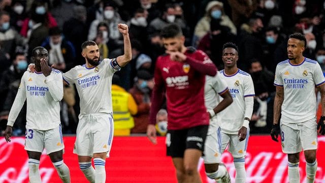 Traf gegen Valencia doppelt: Reals Karim Benzema (2.