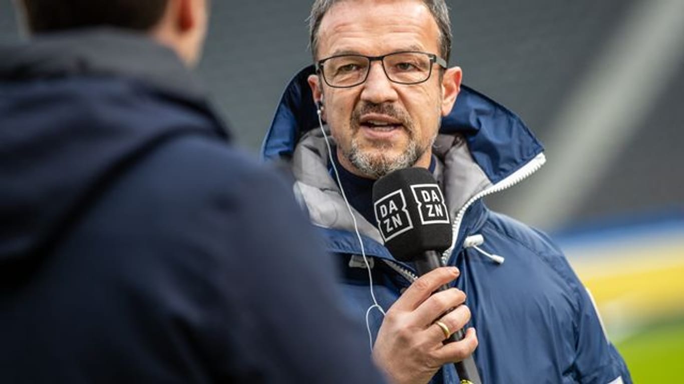 Fredi Bobic, Geschäftsführer von Hertha BSC, spricht im DAZN-Interview vor dem Spiel gegen den 1.