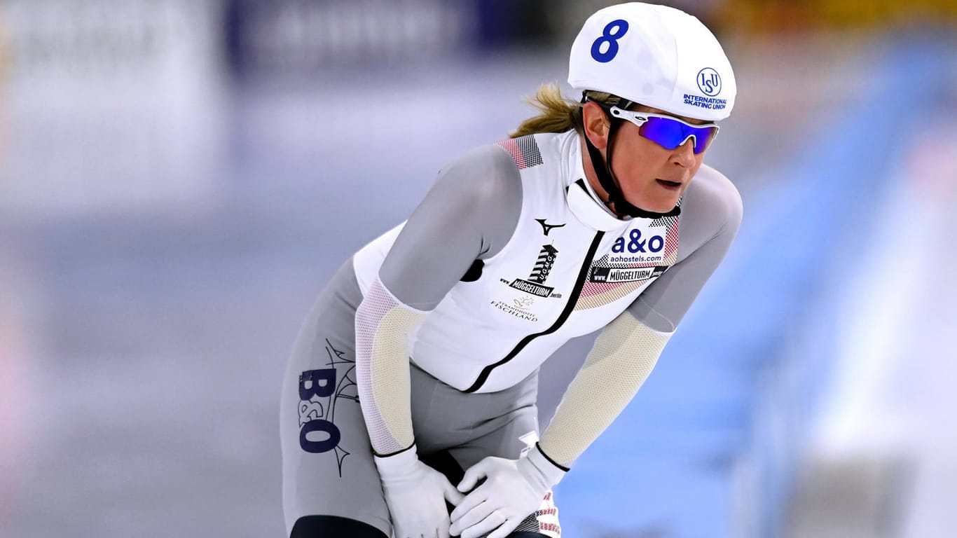 Claudia Pechstein am vergangenen Wochenende in Heerenveen: Auch mit 49 Jahren zählt sie noch zum Olympia-Kader.