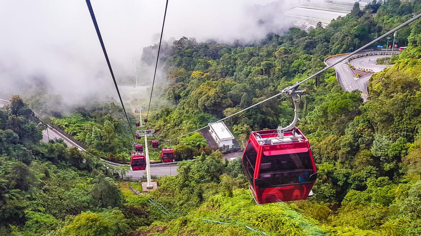 Seilbahn von den "Genting Highlands" nach Kuala Lumpur.