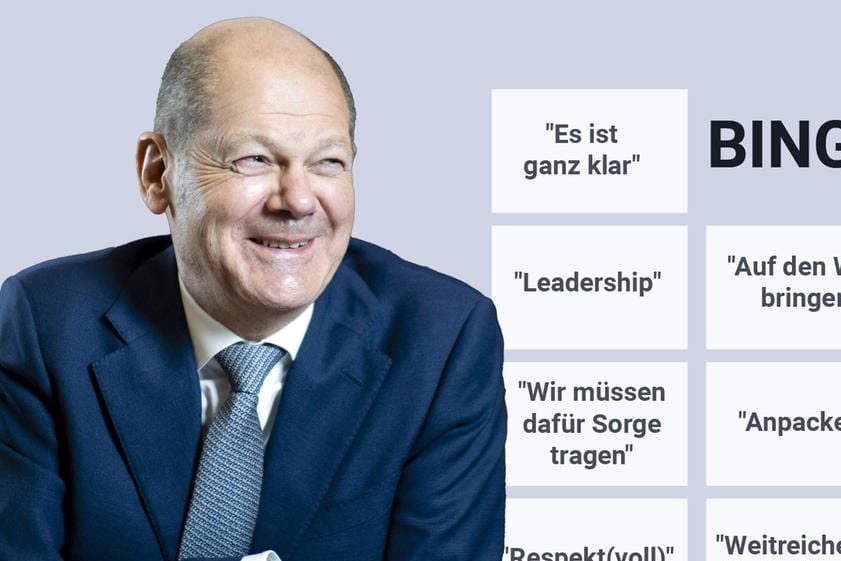 Der Kanzler und die Phrasen: Einige Ausdrücke benutzt Olaf Scholz sehr oft und gerne.