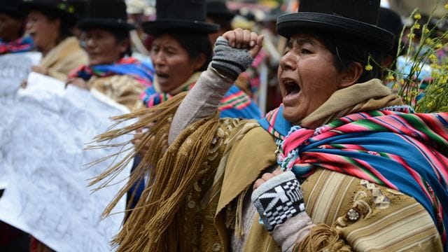 Protest in La Paz gegen die Einführung eines Corona-Impfpasses. Protest in La Paz gegen die Einführung eines Corona-Impfpasses.