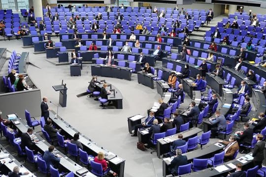 Der Plenarsaal des Deutschen Bundestages in Berlin.