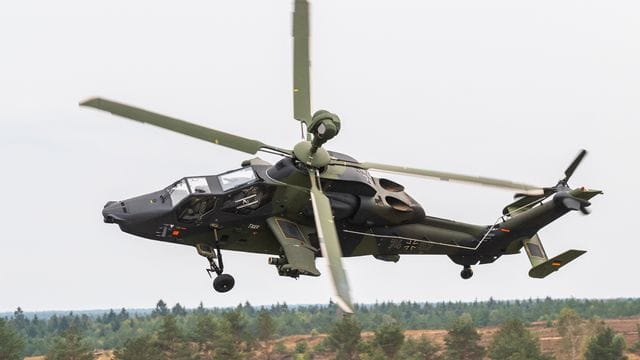 Ein Kampfhubschrauber der Bundeswehr vom Typ Tiger.
