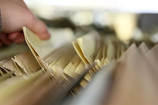 Stasi-Akten im Stasi-Archiv in Berlin.