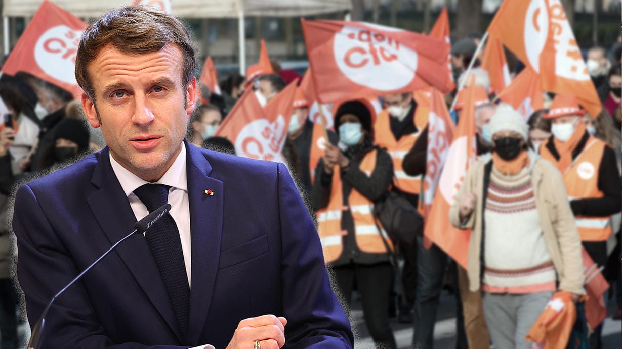 Emmanuel Macron: Der Präsident Frankreichs gerät wegen der Proteste zunehmend unter Druck.