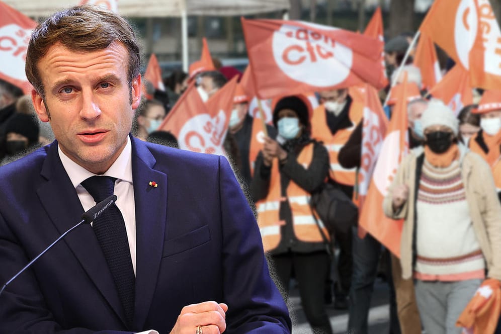 Emmanuel Macron: Der Präsident Frankreichs gerät wegen der Proteste zunehmend unter Druck.